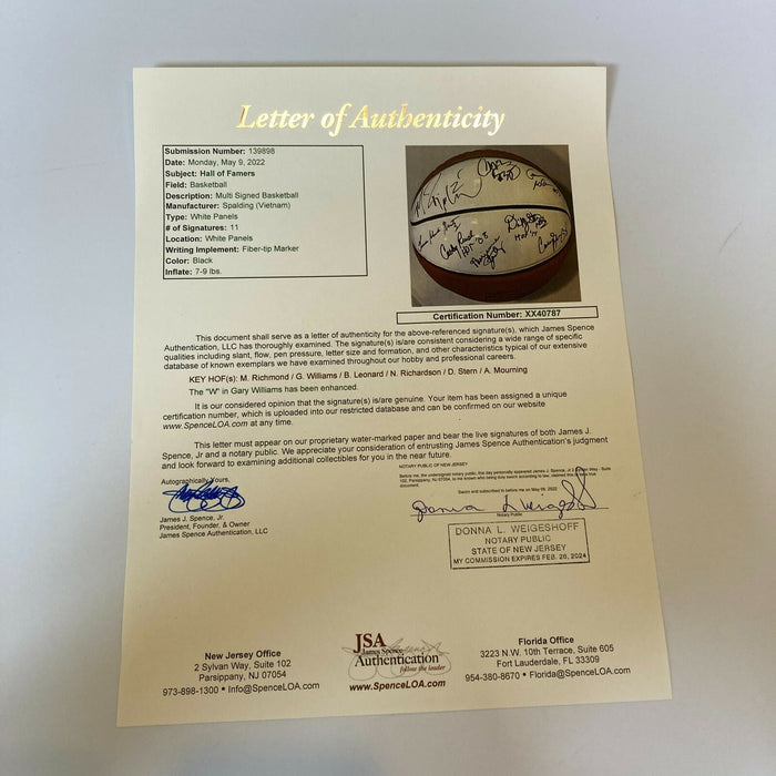 NBA Hall Of Fame Class Of 2014 Signed Basketball 15 Sigs JSA COA