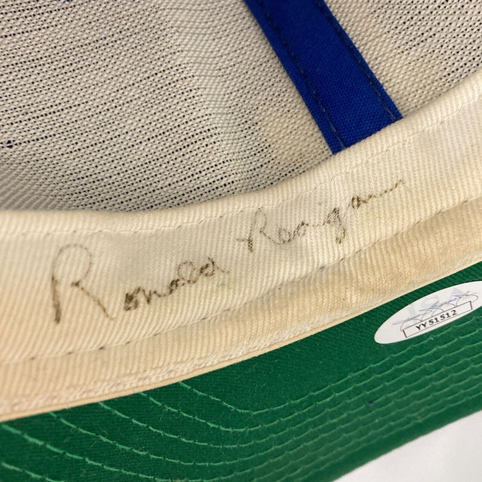 President Ronald Reagan Signed 1980's Los Angeles Dodgers Baseball Hat JSA COA