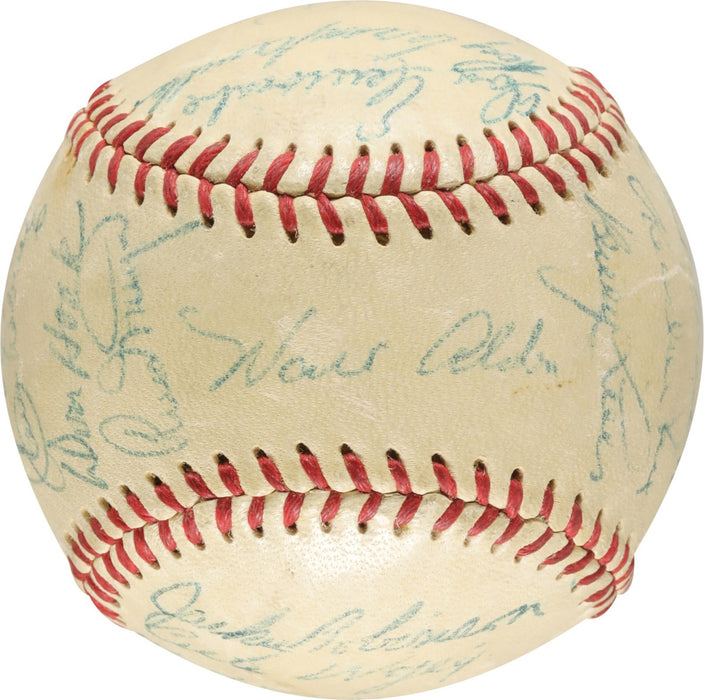 Jackie Robinson 1954 Brooklyn Dodgers Team Signed Baseball PSA DNA