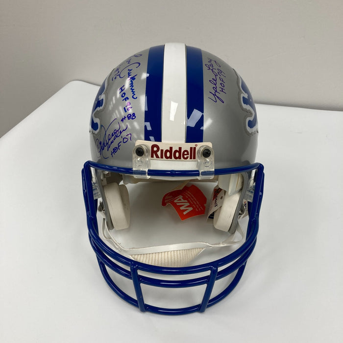 Barry Sanders Detroit Lions Hall Of Fame Legends Multi Signed Helmet JSA COA