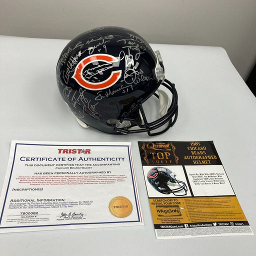 1985 Chicago Bears Super Bowl Champs Team Signed Full Size Helmet 30 Sig Tristar