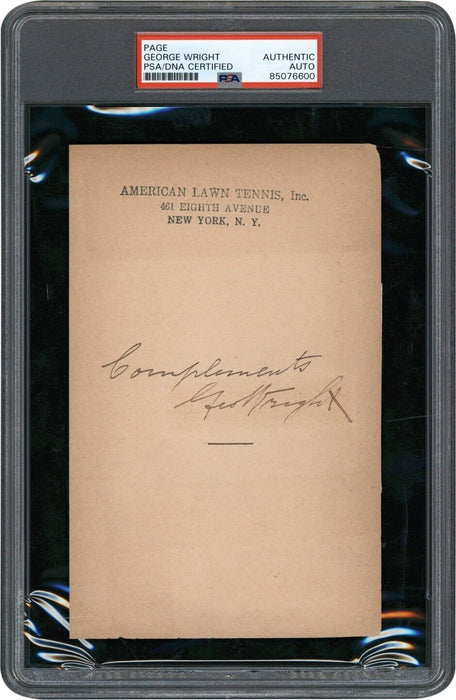 George Wright Signed Autographed Sheet Baseball Hall Of Fame Dec. 1937