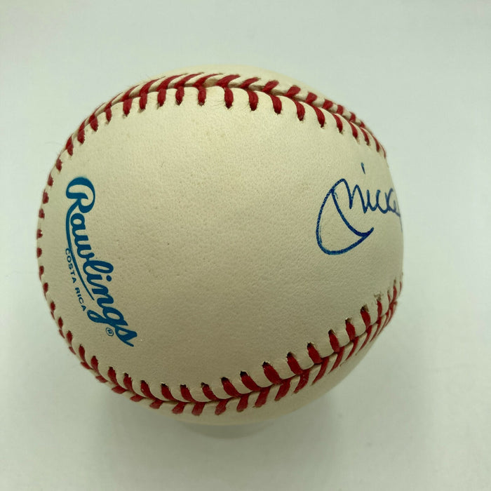 Stunning Mickey Mantle Signed AL Baseball PSA DNA Auto Graded MINT 9