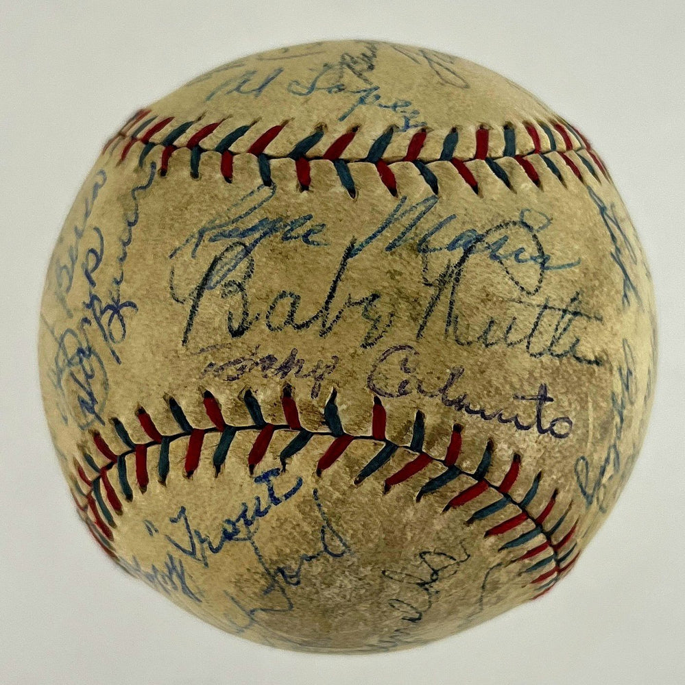 Babe Ruth, Lou Gehrig, Mickey Mantle & Roger Maris Signed Baseball PSA DNA COA