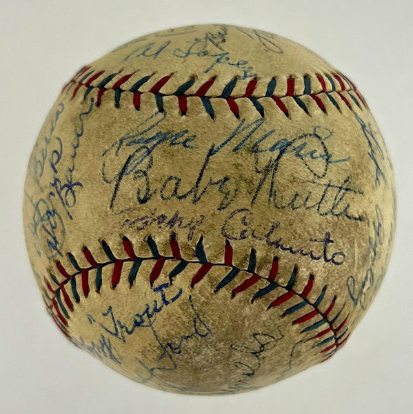 Babe Ruth, Lou Gehrig, Mickey Mantle & Roger Maris Signed Baseball PSA DNA COA