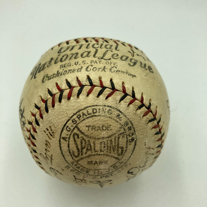 Beautiful 1928 Cincinnati Reds Team Signed NL Baseball Eppa Rixey JSA COA