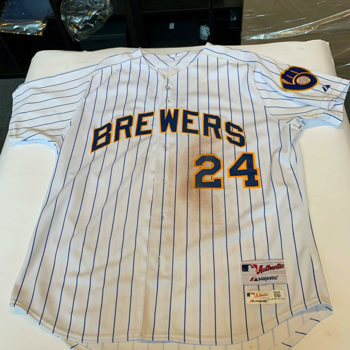 Adam Lind 1,000th Hit Signed Game Used Milwaukee Brewers Jersey With JSA COA