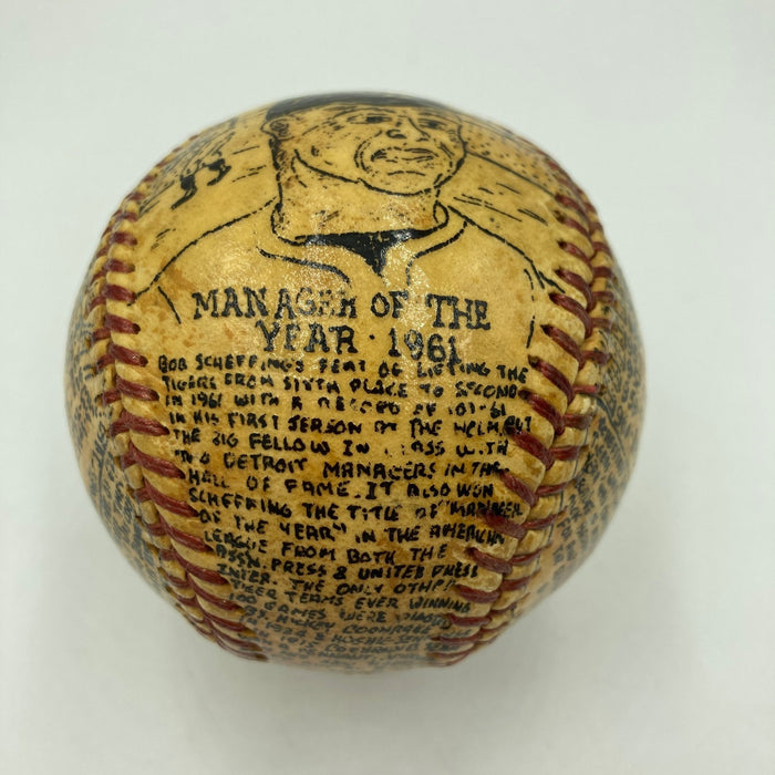 Bob Scheffing Signed Hand Painted George Sosnak Folk Art Baseball Detroit Tigers