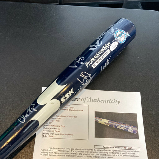 1997 Florida Marlins World Series Champs Team Signed Baseball Bat With JSA COA