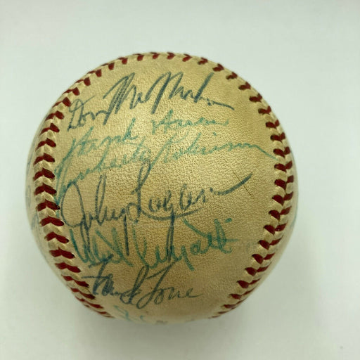 1958 Milwaukee Braves NL Champs Team Signed Baseball Hank Aaron JSA COA