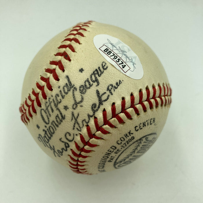 Beautiful Willie Mays Signed 1940's National League Frick Baseball With JSA COA