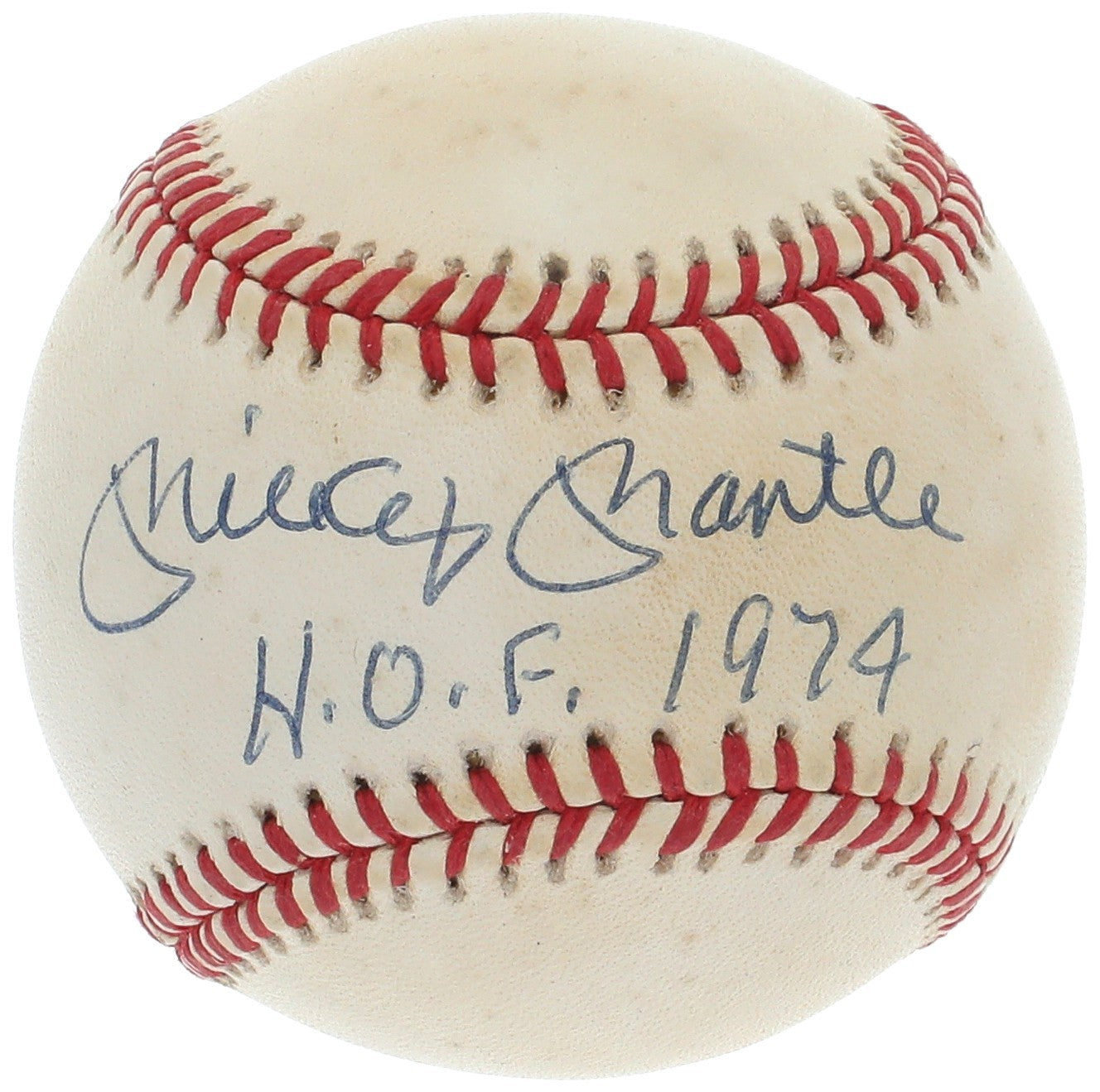 Mickey Mantle Hall Of Fame 1974 Signed Baseball PSA DNA Graded 9 MINT Auto
