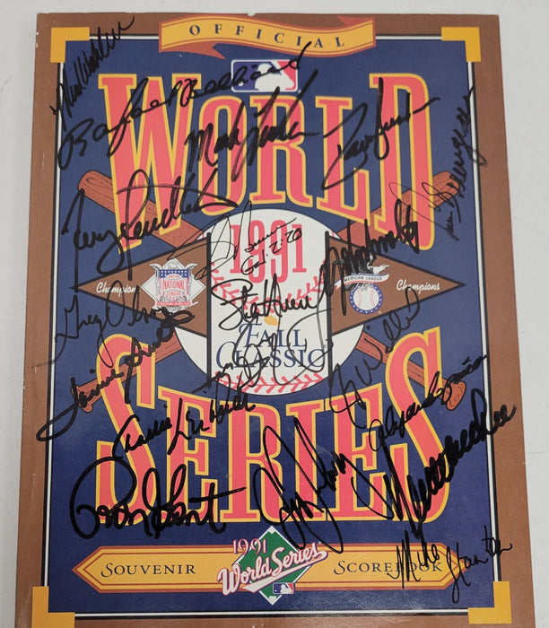 1991 Atlanta Braves National League Champs Team Signed World Series Program JSA