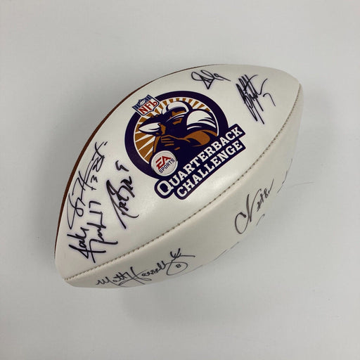 Dan Marino John Elway Drew Brees Quarterback Challange Signed Football JSA COA