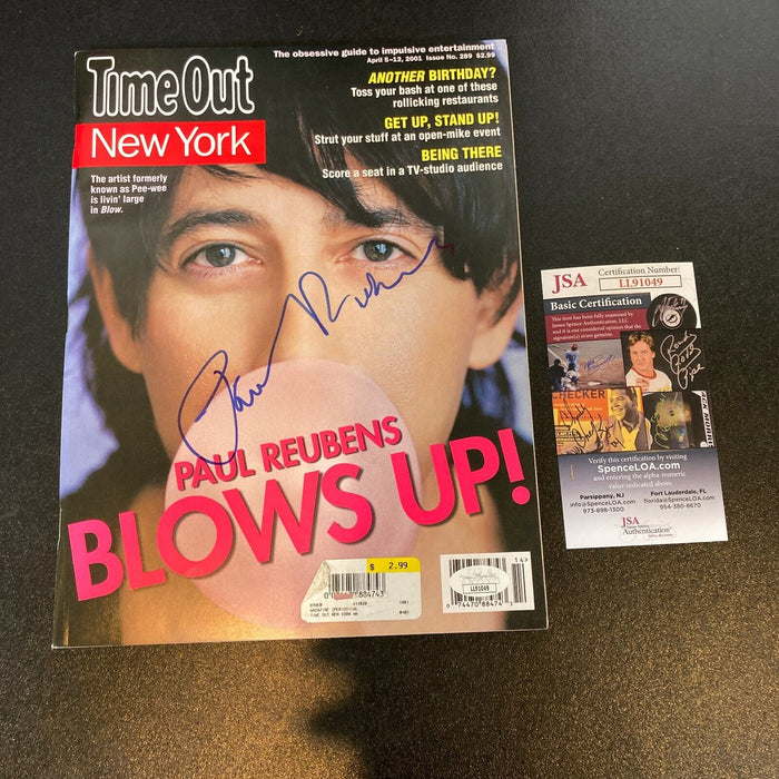 Paul Reubens Signed Vintage Time Out Magazine With JSA COA Pee Wee Herman