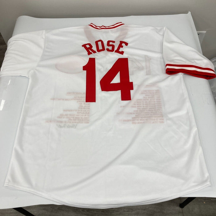 Pete Rose "Hit King 4256" Signed Cincinnati Reds Jersey Tristar Hologram