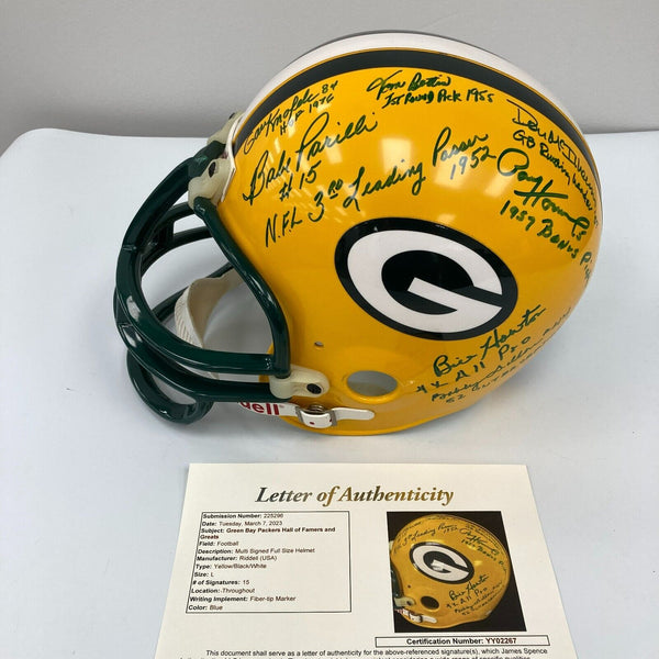 Green Bay Packers Legends Signed Full Size Helmet 15 Sigs JSA COA