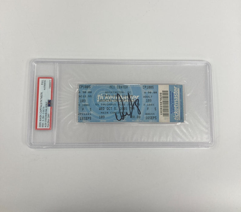 Alexander Alex Ovechkin Signed NHL Debut First Game Full Ticket PSA 1/1 Pop 1