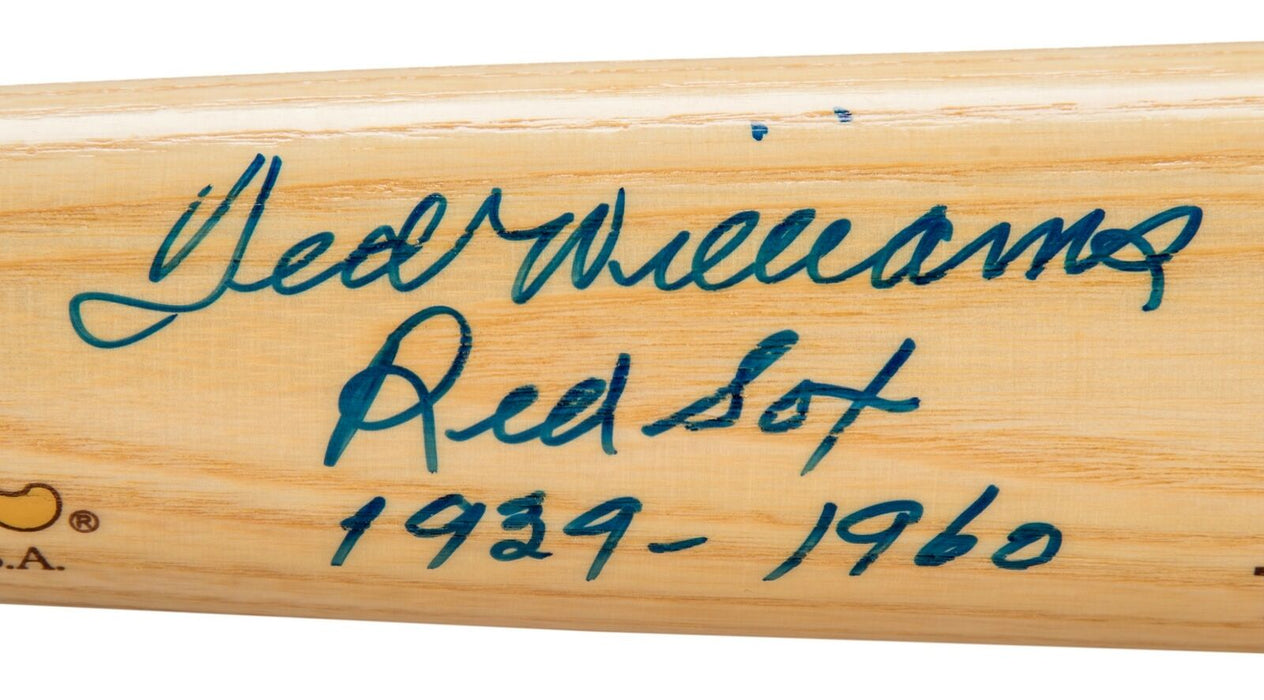 Beautiful Ted Williams "Boston Red Sox 1939-1960" Signed Inscribed Bat Beckett