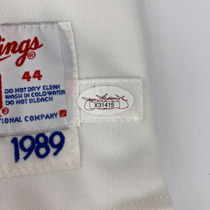 Nolan Ryan Signed Authentic 1989 Texas Rangers Game Model Jersey JSA Sticker