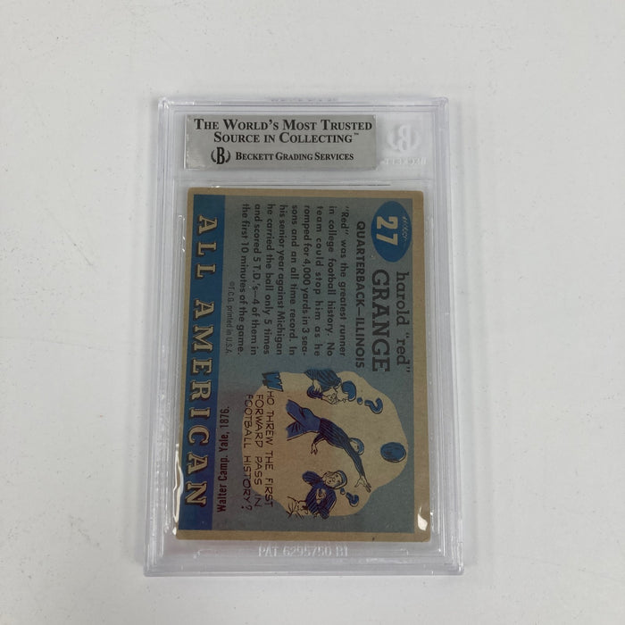 Red Grange Signed 1955 Topps All-American #27 Football Card BGS Certified