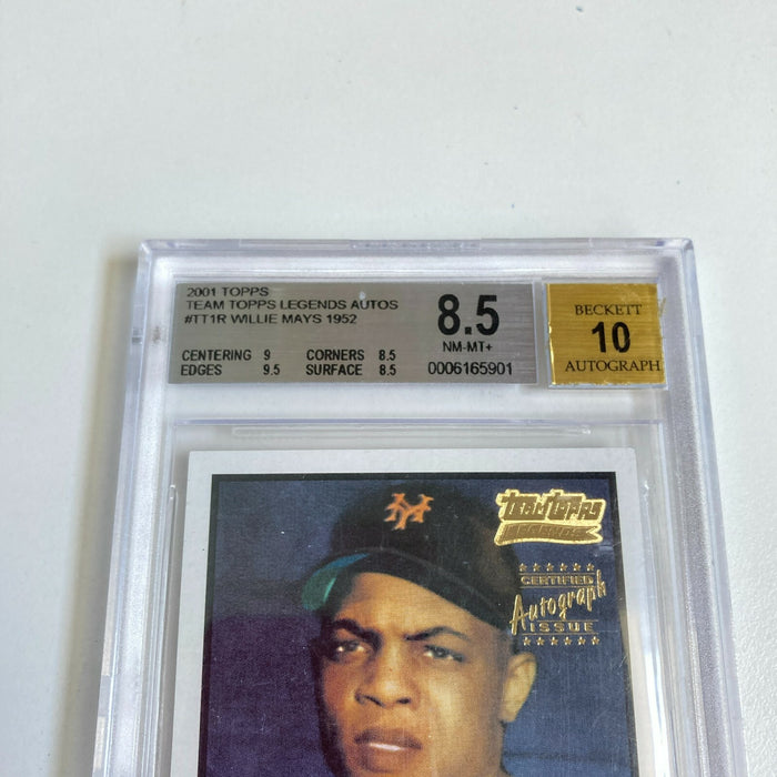 1952 Topps Willie Mays Signed Autographed RP RC Baseball Card BGS 8.5 Auto 10