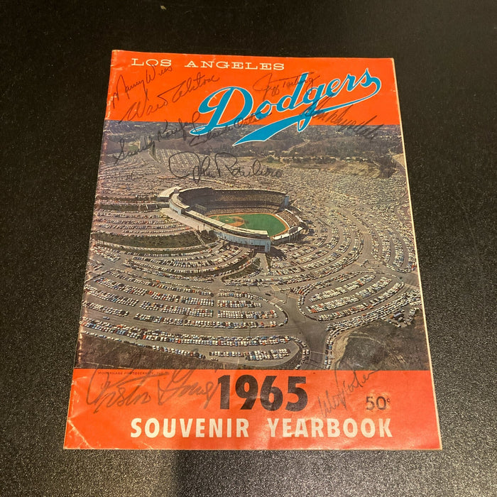 1965 Los Angeles Dodgers World Series Champs Team Signed Program Koufax Beckett