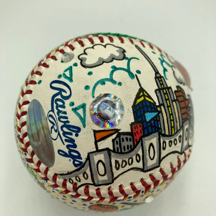 Mariano Rivera Signed Hand Painted Charles Fazzino Pop Art Baseball Steiner