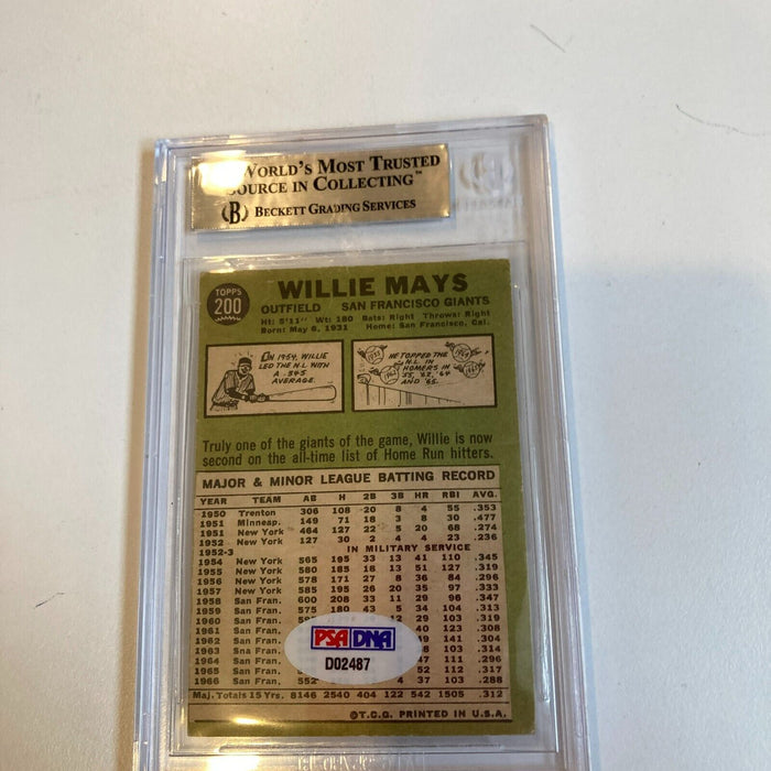 1967 Topps Willie Mays #200 Signed Autographed Baseball Card BGS Beckett