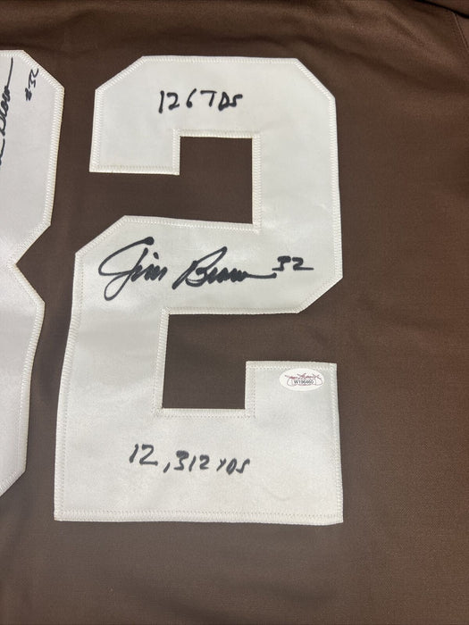 The Finest Jim Brown Signed Heavily Inscribed STATS Cleveland Browns PSA DNA JSA