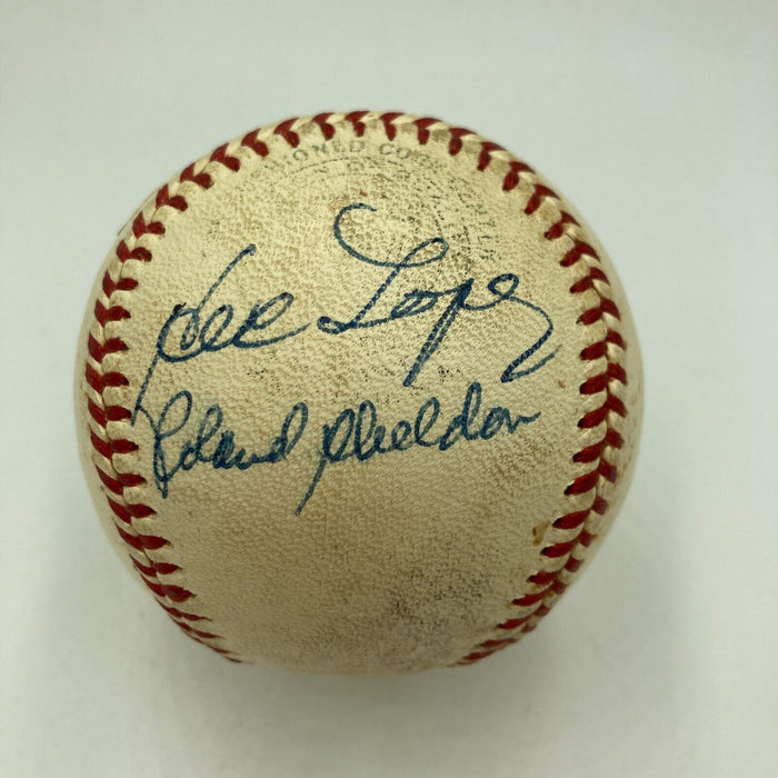 Hector Lopez & Rollie Sheldon Signed 1950's AL Cronin Baseball JSA COA