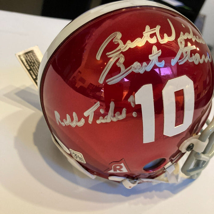 Bart Starr "Roll Tide" Signed Alabama Crimson Tide Riddell Mini Helmet JSA COA