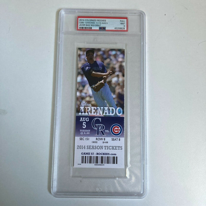 Javier Baez MLB Debut Full Ticket PSA 9 MINT August 5th, 2014 Chicago Cubs