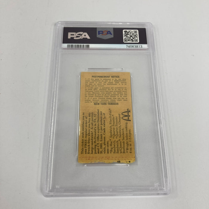 Dave Winfield Signed 1981 New York Yankees Debut Ticket 4-9-81 PSA DNA