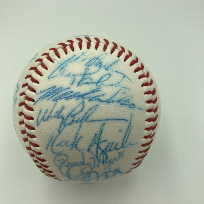 Vintage 1986 New York Mets World Series Champs Team Signed Baseball JSA COA