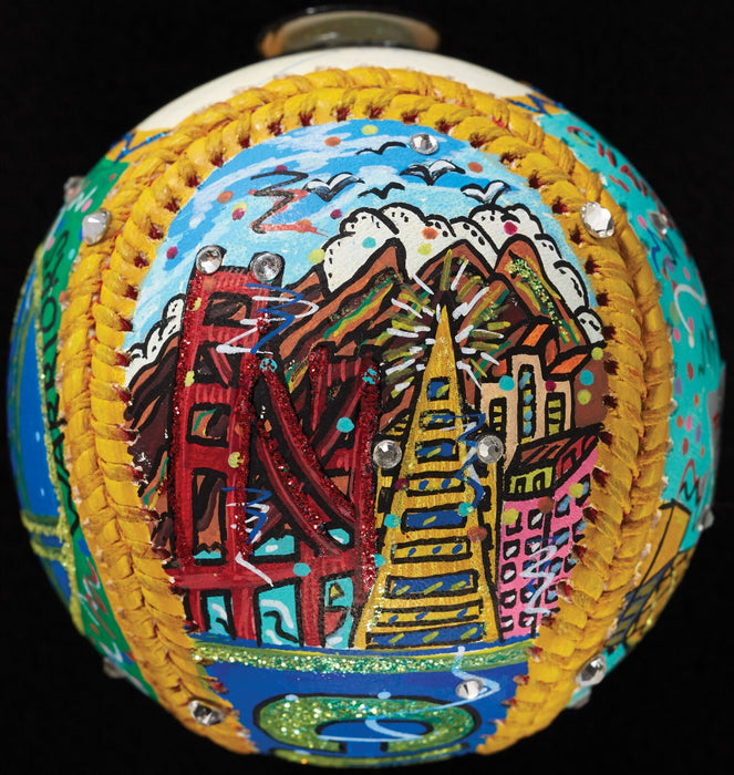 Stephen Curry Signed Charles Fazzino Hand Painted Pop Art Baseball Fanatics BAS