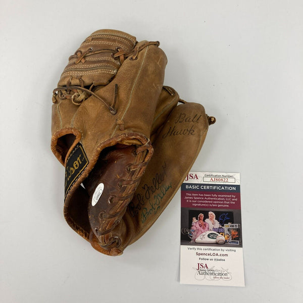 Bob Feller Signed 1940's Wilson Game Model Baseball Glove JSA COA