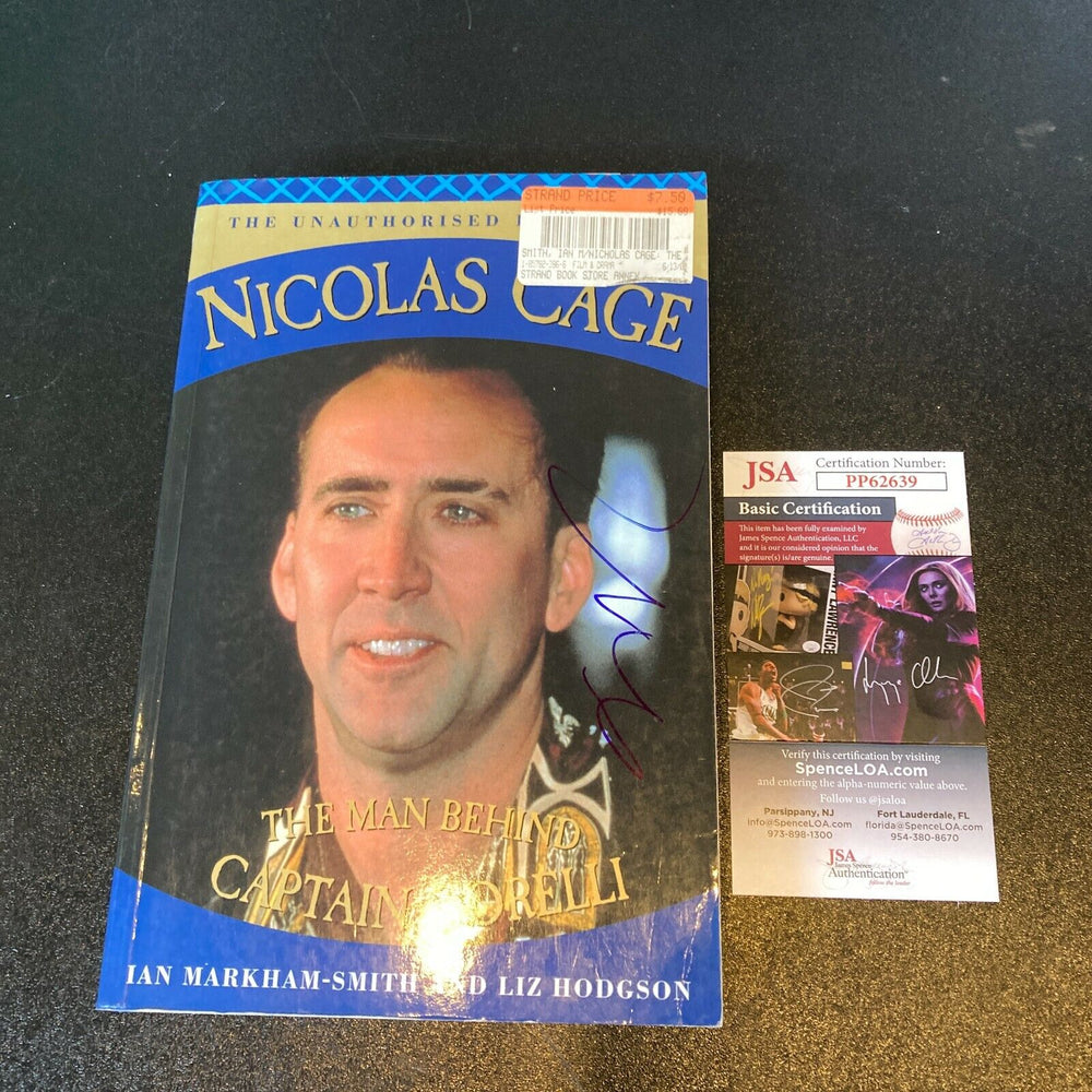 Nicolas Cage Signed The Man Behind Captain Corelli Book With JSA COA