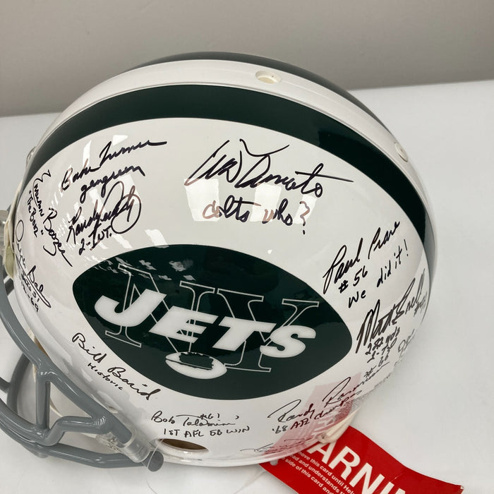 1969 New York Jets Super Bowl Champs Team Signed Authentic Game Helmet Steiner