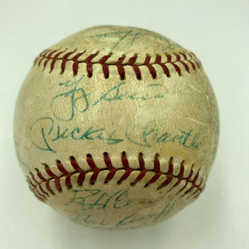 1961 New York Yankees W.S. Champs Team Signed Baseball Mickey Mantle Maris PSA