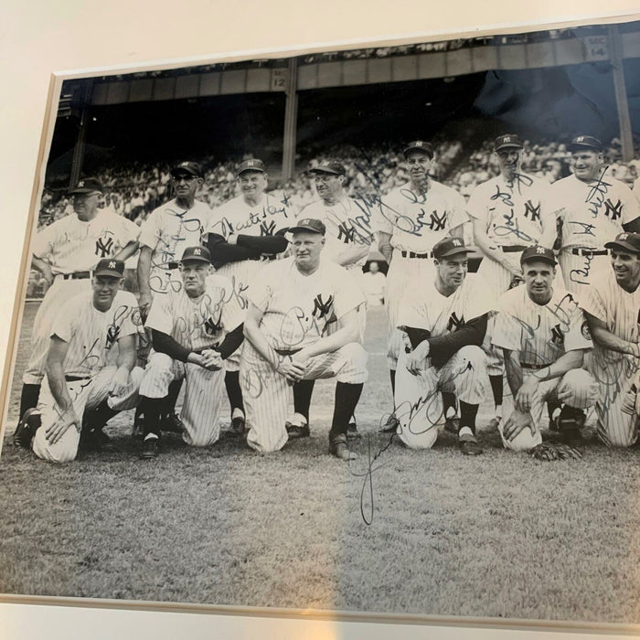 1948 New York Yankees Old Timers Day Signed Large Photo 1920's-40's Legends JSA