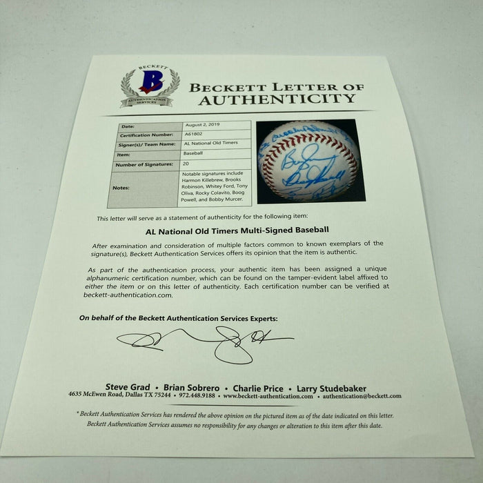 Harmon Killebrew HOF Signed Cracker Jack Old Timers Game Baseball Beckett COA