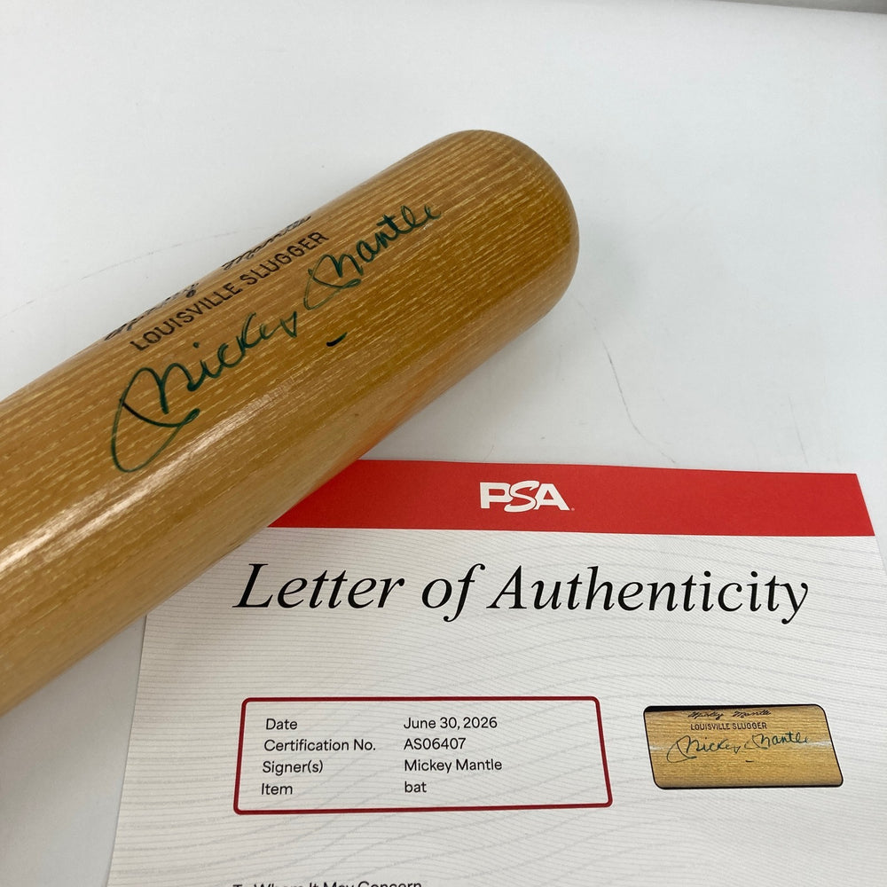 Mickey Mantle Signed Louisville Slugger Game Model Baseball Bat PSA DNA COA