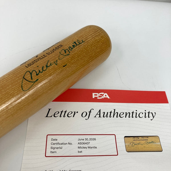 Mickey Mantle Signed Louisville Slugger Game Model Baseball Bat PSA DNA COA