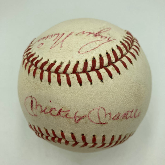Mickey Mantle & Roger Maris Signed 1960's American League Cronin Baseball JSA