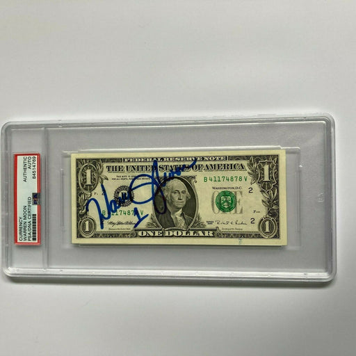 Warren Moon Signed Autographed $1 One Dollar Bill PSA DNA COA NFL