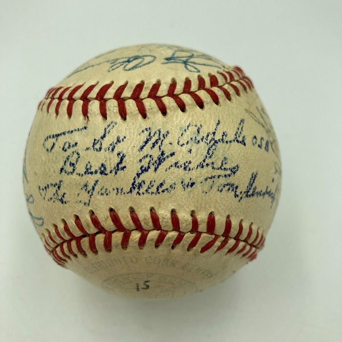 1951 Yankees World Series Champs Team Signed Baseball Mickey Mantle Rookie JSA