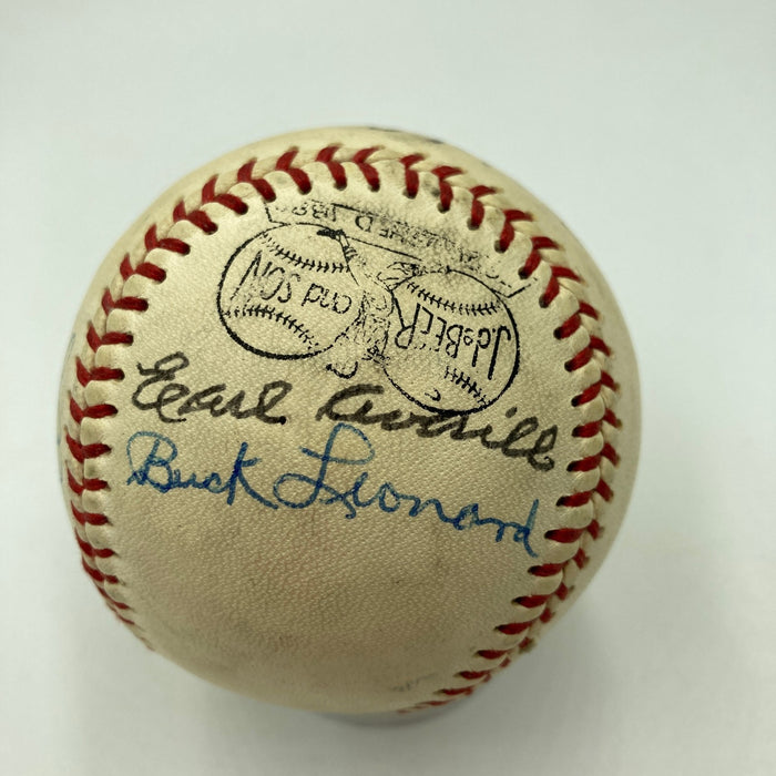 Earl Averill Burleigh Grimes Waite Hoyt Hall Of Fame Multi Signed Baseball JSA