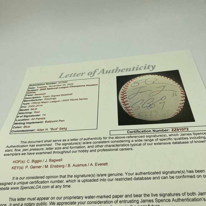 2005 Houston Astros NL Champs Team Signed World Series Baseball JSA COA