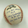 Joe Morgan Signed Heavily Inscribed Career STAT Baseball Reggie Jackson COA